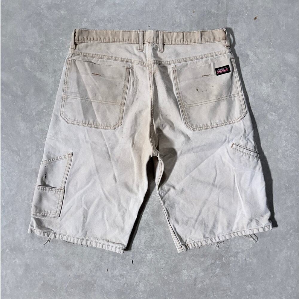 90s Vintage Dickies Distressed Faded Baggy Beige Shorts -36W